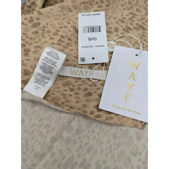 NWT WAYF Tan Cheetah Square Scarf (MSRP $22) - Picture 2 of 2